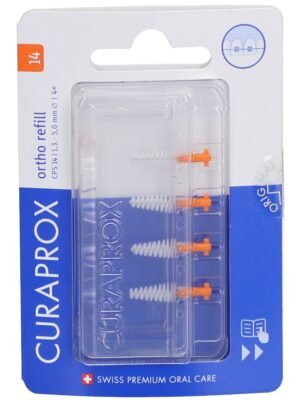 CURAPROX TARPDANČIŲ ŠEPETĖLIŲ PAPILDYMAS ORTHO, DYDIS 14, 4 VNT.