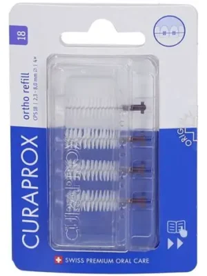 CURAPROX Tarpdančių šepetėlių papildymas ortho, dydis 18, 4 vnt.